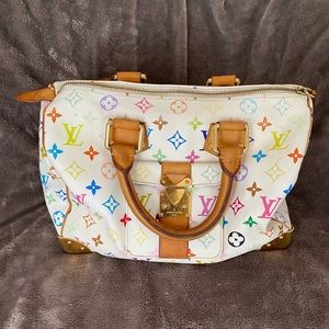 Louis Vuitton Monogram Multicolor Speedy 30 White